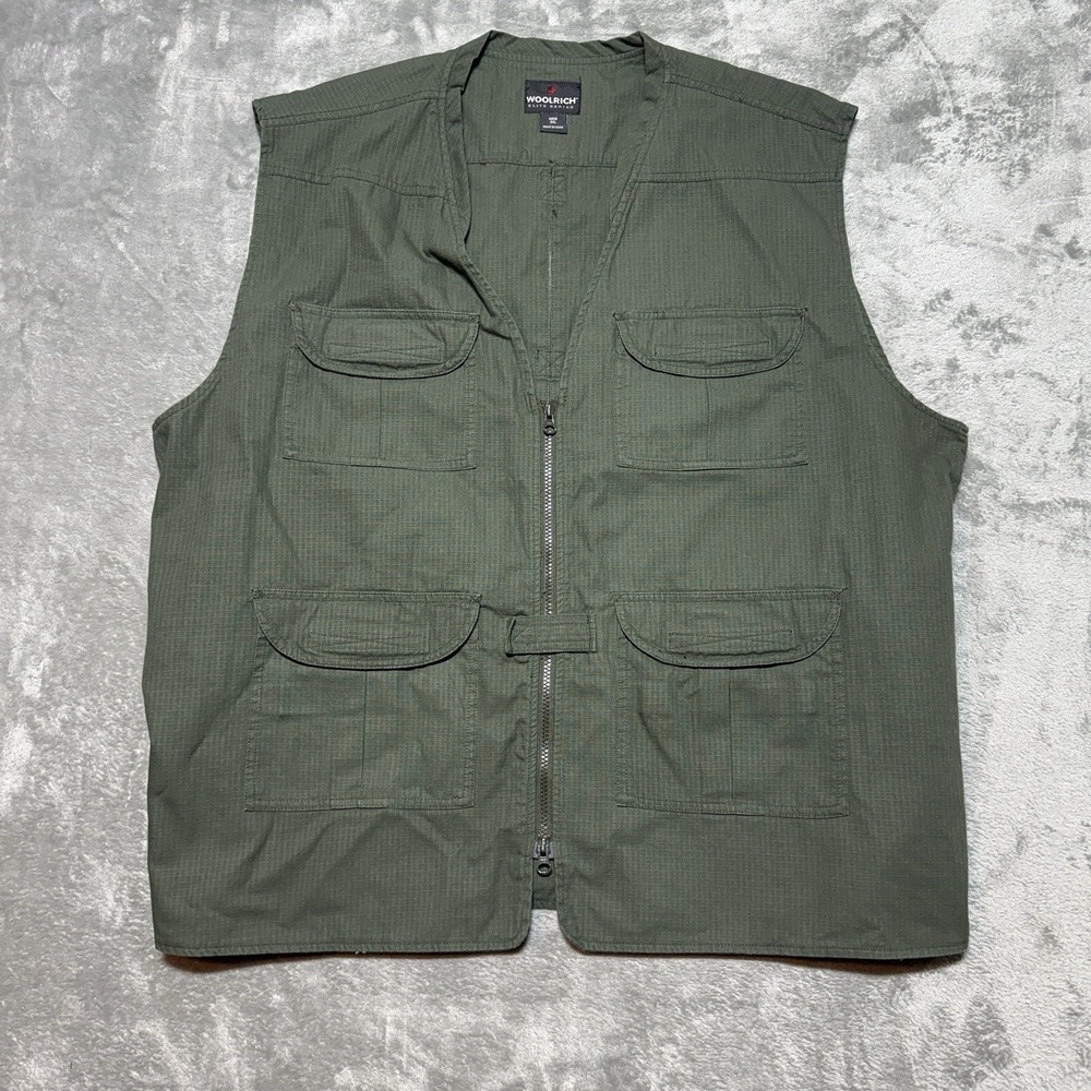Woolrich Elite Series Tactical Vest Mens 2XL Green Ripstop Utility Combat